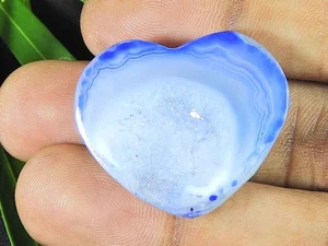 Druzy Agate Healing Heart Cabochon Loose Gemstone 27X31X10MM - Picture 1 of 8