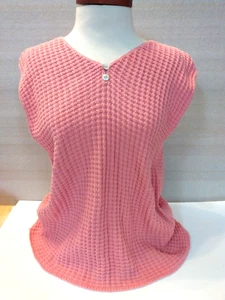 Vintage Forever Women's Sleeveless Knit Sweater Muted Pink Made in USA Size XL - Picture 1 of 7