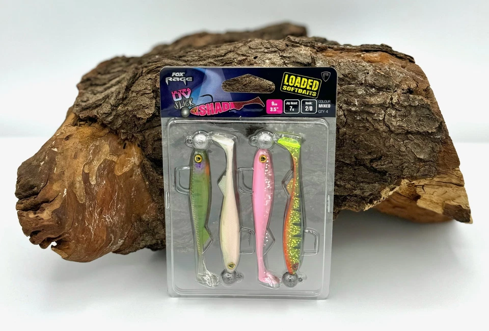 Fox Rage Ultra UV Slick Shad Loaded Lure Pack 4 Stück 9cm 7g Zander Hecht Köder - Bild 1 von 1