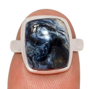 Pietersita Azul Natural - Namibia Anillo Plata Esterlina 925 Joyería s.6 CR74074 - Imagen 1 de 1