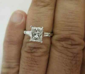GIA Certified Platinum Diamond Engagement Ring Center=1.50 Carats G-VVS2 - Picture 1 of 15