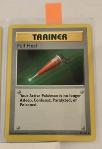 Trainer Full Heal Pokemon Card Base Set Shadowless - Picture 1 of 2