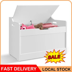 New White Toy Box Storage Unit Childrens Kids Chest Boxes Bench Strong Bedroom - Picture 1 of 12