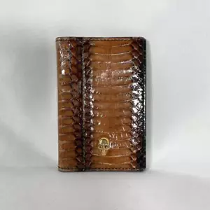 Estuche para Tarjetas ALEXANDER MCQUEEN Calavera Cuero Marrón Usado Excelente Estado Auténtico JP - Imagen 1 de 9
