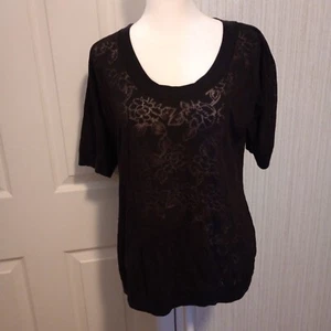 Bold Spirit Women's Lace Hooded Top Size L Black Floral Sheer Media Pocket, EUC - Picture 1 of 16