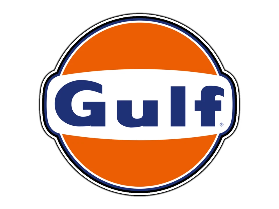 #0727 Gulf Oil Gas Combustible Logo #1 Pegatina Marca Impermeable Vinilo Calcomanía Troquelada Coche Foto 1 de 1