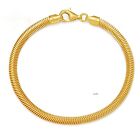 Pure 18K Yellow Gold Chain Women Gift 2.5mm Flat Snake Bracelet 2.5-2.7g/6.7inch