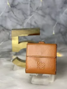 AUTHENTIC LOEWE ORANGE ANAGRAM LEATHER BIFOLD SNAP WALLET - Picture 1 of 13