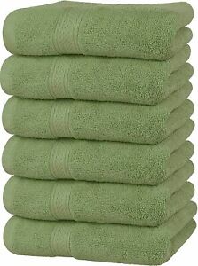 6 Pack Premium Hand Towels 16 x 28 Inches Ring Spun Soft Cotton 600 GSM