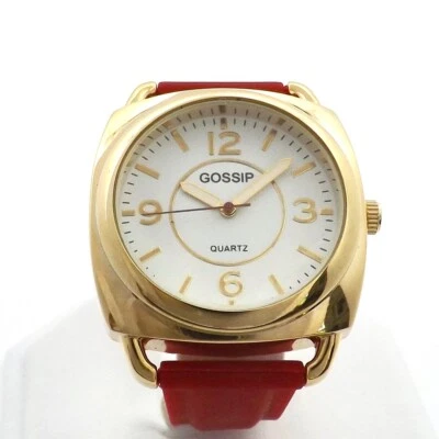 Сплетни золотой тон женские часы красный силиконовый группы кварца новый старый запас - Изображение 1 из 4