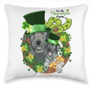 Almohada Irish Wolfhound Día de San Patricio, Almohada Decorativa, Lindo Perro Ac - Imagen 1 de 3