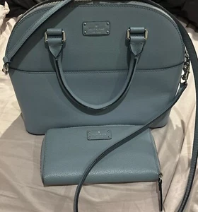 Kate Spade Grove Street Carli Bag Baby Blue & Wallet Combo Beautiful! - Picture 1 of 12