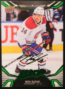 2022-23 22/23 Upper Deck MVP Green Script SP #58 Nick Suzuki Montreal Canadiens
