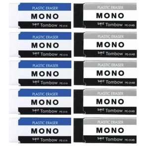 JAPÓN Tombow MONO Plástico Borrador PE01 NEGRO Y AZUL CADA 5 PIEZAS JCC-561 CON SEGUIMIENTO - Imagen 1 de 6