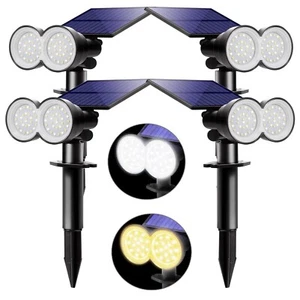 4 PCS Solar Spot Lights, Daylight & Warm White LED Spotlights Outdoor - Picture 1 of 7