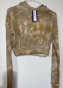 Wild Fable Women Medium Tie-dye Knit Cropped Waffle Knit Hoodie Long Sleeve - Picture 1 of 4
