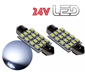 2 Glühbirnen 24V Pendelverkehr Weiße LED 41mm C10W Lkw - Bild 1 von 2