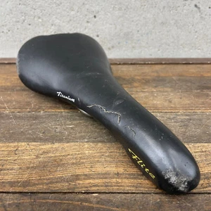 Vintage Selle Italia Flite Seat Titanium TI Rails 1998 Black Saddle MTB Cuts A3 - Picture 1 of 17