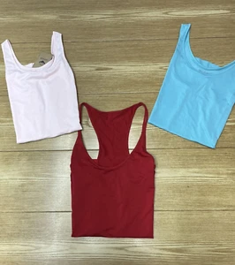 Set of 3 Womens Tank Top Size M Spaghetti Racerback Gym Yoga Sports Training - Picture 1 of 19