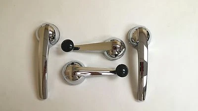 1947-1966 Chevy GMC Truck Pickup Interior Chrome Door Handle Window Crank Set - Image 1 of 4