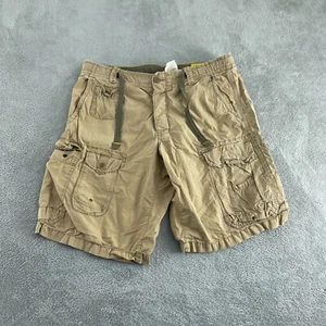 Mens Khaki Cargo Shorts XL 100% Cotton Multiple Pockets 36 Inch Waist 2886 - Picture 1 of 8