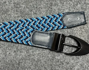 Oakley Belt Blue Black Braided Woven Golf Ellipse Buckle 1.5" 96172 SP16 58387 - Picture 1 of 6