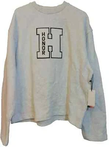 Honor The Gift NWT Large Grey Embroidered Campus Crewneck Sweatshirt 100% Cotton - Picture 1 of 11