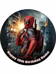 Deadpool Edible Cake Toppers Icing Birthday Cake Superhero Decorations (3 Sizes) - Picture 1 of 6