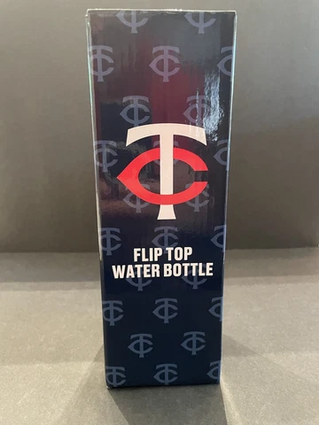 Minnesota Twins Flip Top Water Bottle - New - In Sealed Plastic Sleeve Cover
