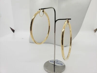 ORECCHINI A CERCHIO DI GRANDI DIMENSIONI IN ORO GIALLO 18KT 5 GRAMMI (5182)  - Immagine 1 di 4