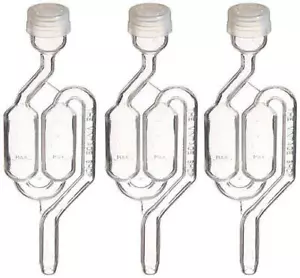 Confezione da 3 Twin Bubble Airlock per fermentazione HomeBrewStuff - Foto 1 di 1