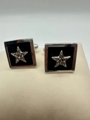 D' BARRY TONO PLATEADO CON GEMELOS ESTRELLA ESMALTE NEGRO CON PIEDRAS MARCASITA Foto 1 de 4