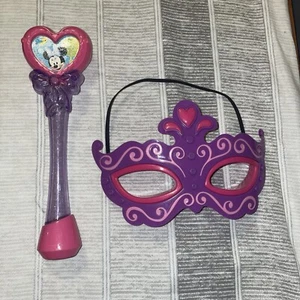 Minnie Mouse Light-Up Wand Stick And Princess Mask That Lights Up. Both WORK - Picture 1 of 6