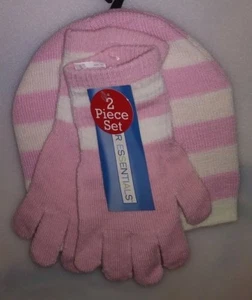 JUEGO DE 1 TALLA 2 SOMBRERO 1 PR GUANTES ROSA Y BLANCO A-21 ESSENTIALS INVIERNO - Imagen 1 de 2