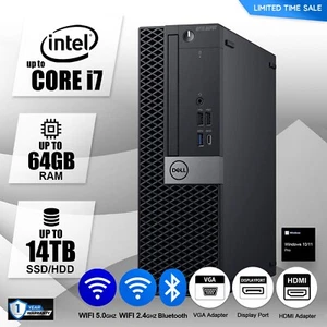 DELL Desktop Computer PC i7/i5,Up to 64GB RAM,14TB SSD/HDD,Windows 10/11, WiFi - Picture 1 of 5