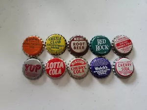 10 Coronas Tapas Botella Soda Pop De Colección Sin Usar NEHI MISSION YUP DOBLE COLA - Imagen 1 de 5
