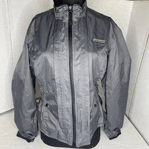 OLYMPIA MOTO SPORTS Full Zip Nylon Jacket Windbreaker Black & Gray Size M - Foto 1 di 10