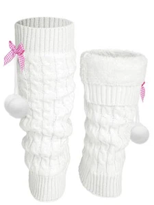 Winter Fleece Lined Leg Warmers for Women Knit Long Leg Warmers Warm Fleece L... - Picture 1 of 6
