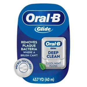 Oral B Glide Deep Clean Floss Pro Health Silky 43.7 yd Cool Mint 1ct Pack of 6 - Picture 1 of 2