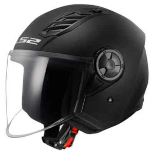 CASCO JET LS2 OF616 AIRFLOW II 2 NERO OPACO INTERNO REMOVIBILE PRESE D'ARIA - Picture 1 of 9
