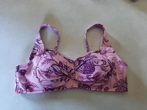 Lands End Size 14 Purple Paisley Bikini Swim Top - Picture 1 of 3