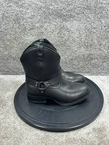 Frye Boots Womens Size 8 M Harness Steel Toe Work Black Leather Slip Resistant - Picture 1 of 8