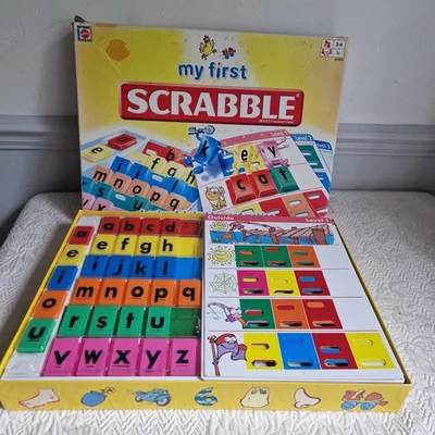 MATTEL MY FIRST SCRABBLE 2005 WORD MAKING EDUCATIONAL Vintage  COMPLETE BOXED - Image 1 of 4