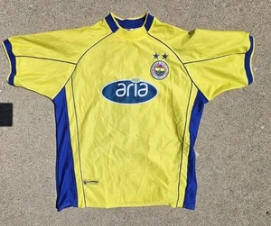 FENERBAHCE Vintage Yellow Aria Football Soccer SHIRT JERSEY "Mallory" Sz M - Picture 1 of 8