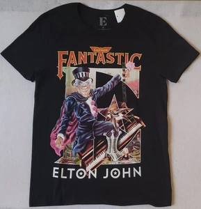 ELTON JOHN Captain Fantastic Size Medium Black T-Shirt New with Tag - Picture 1 of 4