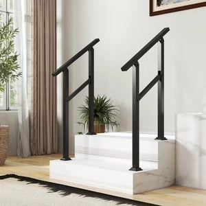 2PCS Corrimano per Gradini da Esterno con Kit Installazione Regolazione Angolo Flessibile - Foto 1 di 9