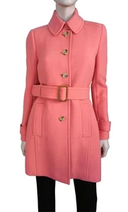 J. CREW Gr. 4 schmale Passform rosa Doppeltuch Wollmischung Gürtel Trenchcoat - Bild 1 von 4