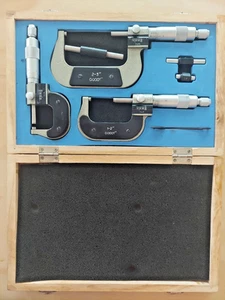 0-3" Digit Micrometer Set .0001 Res. Carbide Tipped Includes 2-3", 1-2", 0-1" - Picture 1 of 23