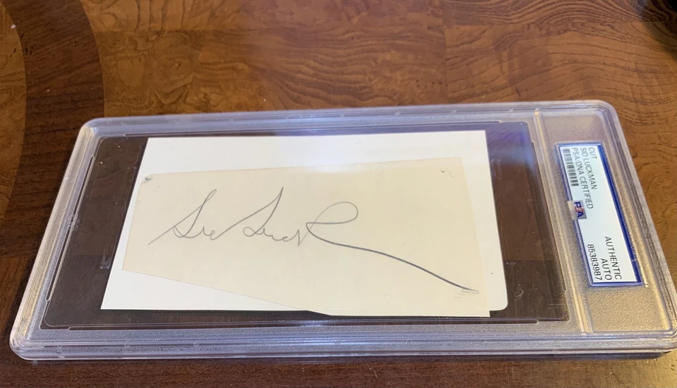 Sid Luckman Chicago Bears Auto Signed Index Card PSA - Image 1 of 1