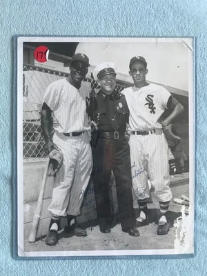 c1950's Type 1 Photograph Minnie Minoso Luis Aparicio HOF Chicago White Sox - Image 1 of 2